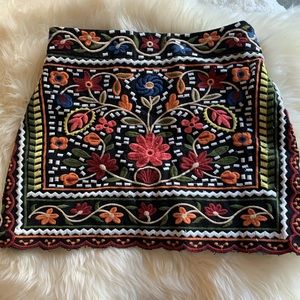 Embroidered Mini Skirt